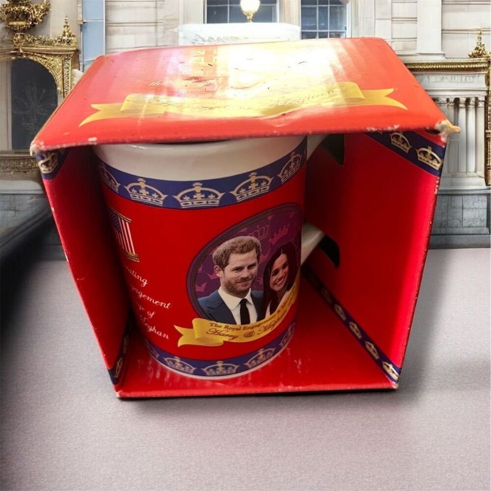 Prince Harry & Meghan Markle Royal Wedding 2018 Commemorative Mug in Box Rare